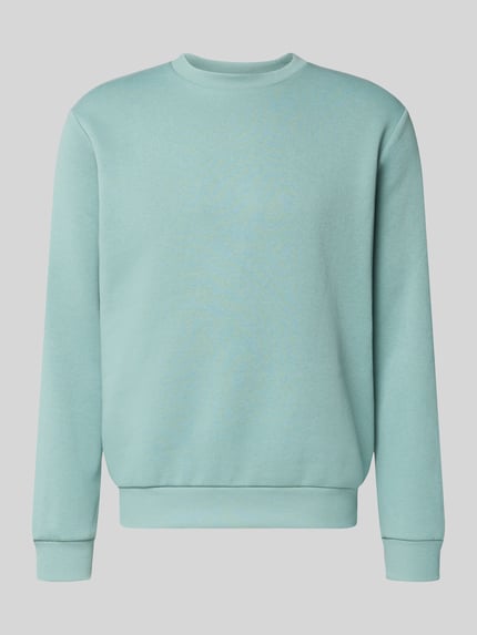 Produktfoto, Sweatshirt mit gerippten Abschlüssen Modell 'BRADLEY' von Jack & Jones aus Baumwoll-Mix in Hellblau, Regular Fit, Rundhalsausschnitt.