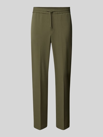 Lindbergh Relaxed Fit Hose aus Viskose mit Tunnelzug Oliv 2