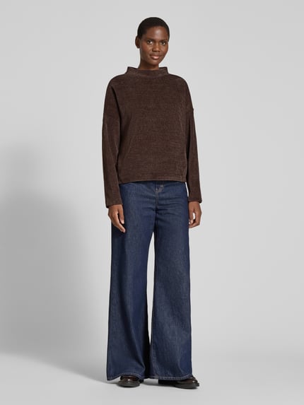 OPUS Pullunder mit Mock Neck Modell 'Gemse' Mittelbraun 1