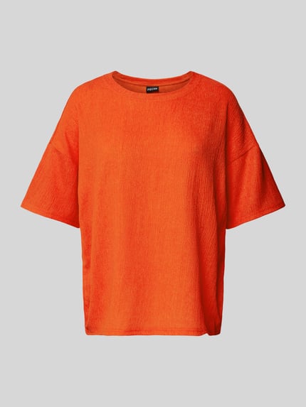 PIECES T-Shirt mit Strukturmuster Modell 'LUNA' Hellrot 2