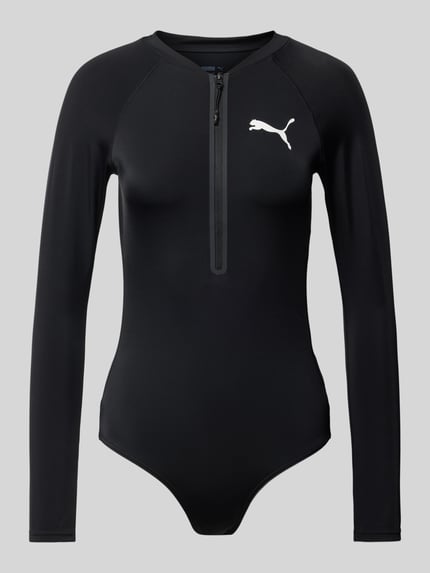 PUMA Kostium kąpielowy z listwą z zamkiem błyskawicznym Czarny 2