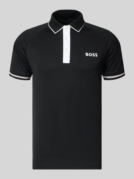 Produktfoto, Regular Fit Poloshirts mit Kontrastdetails von BOSS in Two-Tone-Optik, Polokragen, 2-Knopf-Verschluss, Herren