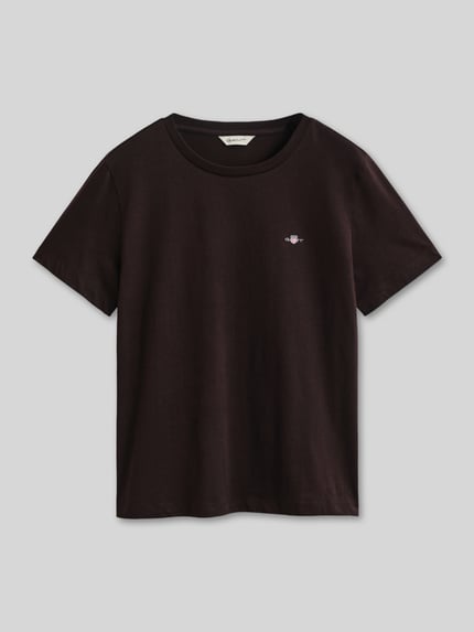 GANT Regular Fit T-Shirt aus reiner Baumwolle Dunkelbraun 2