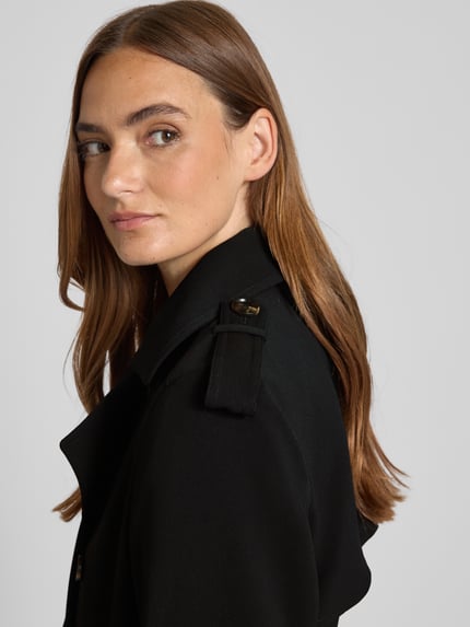Jake*s Collection Trenchcoat mit Bindegürtel Black 3