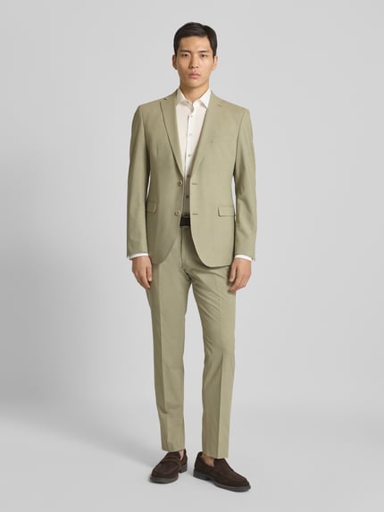 s.Oliver BLACK LABEL Slim fit colbert van gem6eleerde stretch Lichtgroen - 1