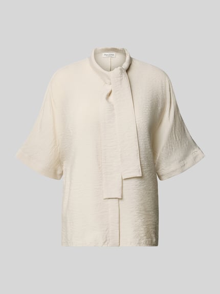 Marc O'Polo relaxed fit strikblouse van viscosemix Steengrijs - 2