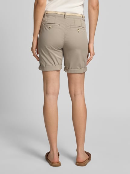 Tom Tailor Regular Fit Bermuda mit Gürtel Taupe 5