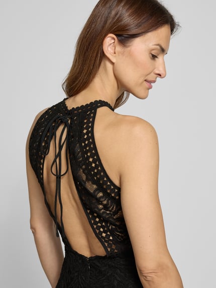 GUESS Knielanges Kleid aus Spitze Modell 'LIZA' Black 3