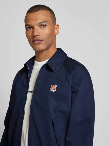 MAISON KITSUNÉ Hemdjacke mit Label-Stitching Marine 3