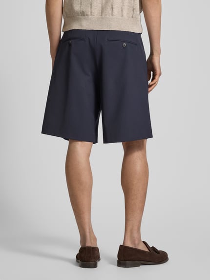 Selected Relaxed fit korte broek met bandplooien, model 'LIAM' Donkerblauw - 5