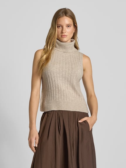 VILA Spencer met col, model 'BELUNA' Beige - 4