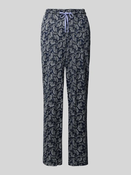 Christian Berg Woman Pyjama-Hose mit elastischem Bund Dunkelblau 1