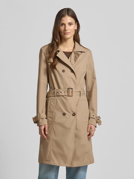Soyaconcept regular fit lange jas met platte kraag model 'Lora' Taupe - 4