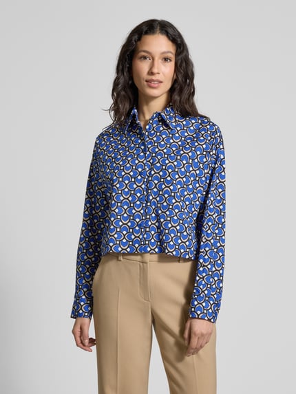Weekend Max Mara Regular fit blouse met overhemdkraag, model 'RAGTIME' Donkerblauw - 4