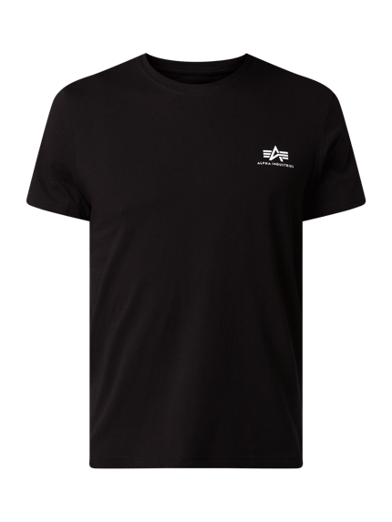 Alpha Industries T-Shirt mit Logo-Print Modell 'Basic T' Black 2