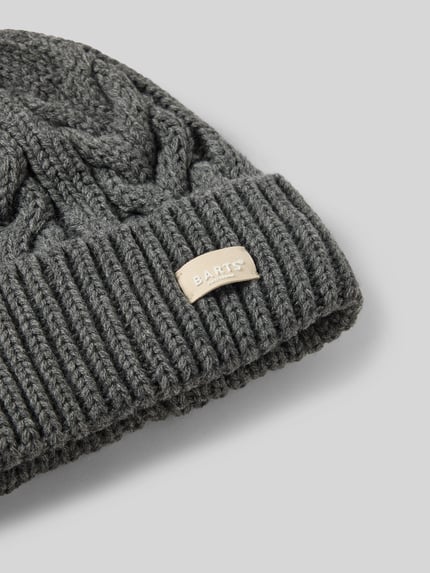 Barts Beanie met brede omslag, model 'Zirani' Donkergrijs - 2