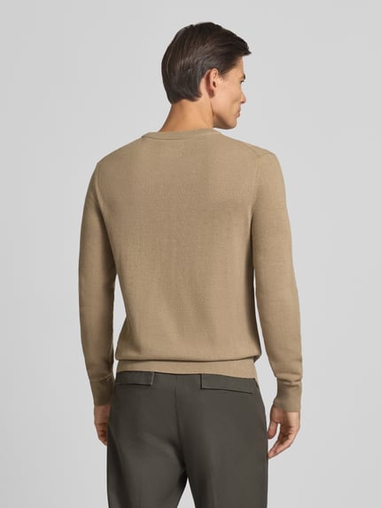 Marc O'Polo Regular Fit Pullover aus Baumwoll-Mix mir Schurwoll-Anteil Camel 5