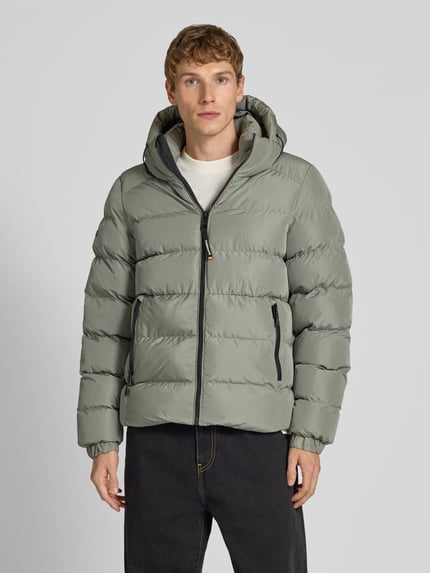 Superdry Steppjacke mit Kapuze und seitlichen Reißverschlusstaschen Hellgruen 4