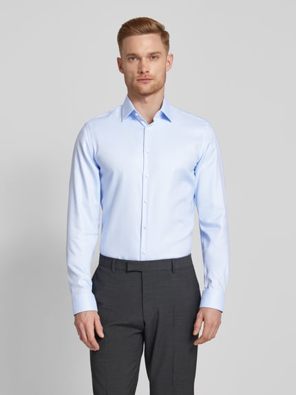 Jake*s Slim Fit Businesshemd mit extra langem Arm Bleu 4