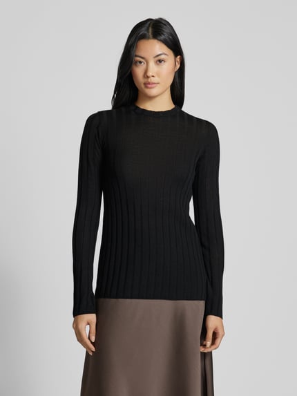 IVY OAK Strickpullover aus Schurwolle mit Strukturmuster Modell 'KACY' Black 4