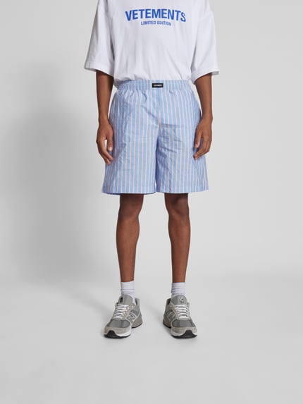 VETEMENTS Short met streepmotief Blauw - 4