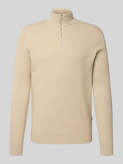 ONLY & SONS Regular Fit Troyer aus Baumwoll-Mix Modell 'PHIL' Beige Melange 2
