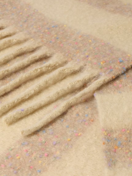 PIECES Schal mit Fransenabschluss Sand Melange 2