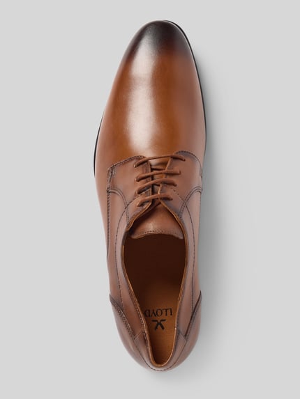 LLOYD Leren derbyschoenen met siernaden, model 'CORE' Cognac - 3