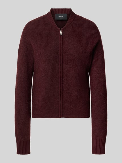 OPUS Regular Fit Strickjacke mit Mohair- und Woll-Anteil Modell 'Dobka' Bordeaux 2