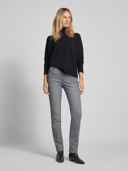 Raphaela By Brax Straight Fit Jeans mit elastischem Bund Hellgrau 1