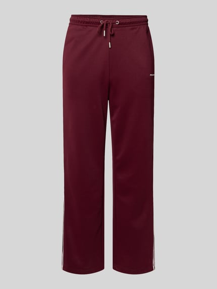 PEGADOR Wide fit trackpants met logo-applicatie, model 'Viro' Bordeaux - 2