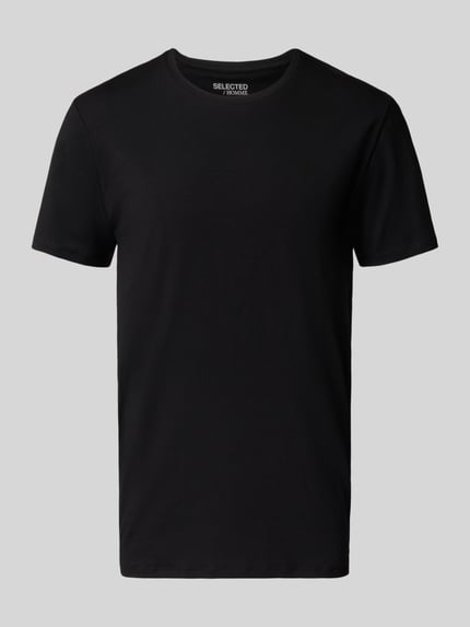 Selected Regular Fit T-Shirt aus Baumwoll-Mix Black 2