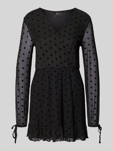 ONLY Getailleerde vrijetijdsjurk met diepe V-hals, model 'WRAP DRESS' Zwart - 2