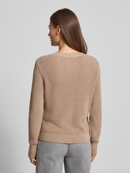 monari Gebreide pullover met ribboorden Lichtbruin - 5