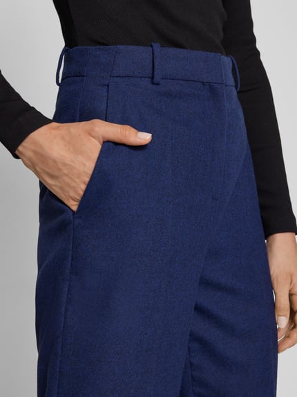 BOSS Straight leg pantalon met persplooien, model 'Tabitha' Marineblauw - 3