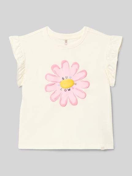 ONLY loose fit t-shirt van puur katoen model 'RUTH' Ecru - 1