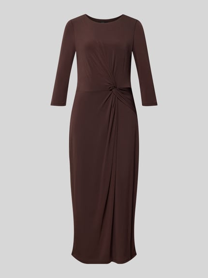 s.Oliver BLACK LABEL Figurbetonendes Freizeitkleid mit 3/4-Arm Dunkelbraun 2