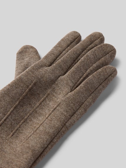 EEM Handschuhe aus elastischem Material-Mix mit Teilungsnähten Taupe 3