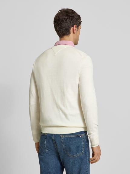 Tommy Hilfiger Regular fit pullover van een mix van katoen en kasjmier Offwhite - 5