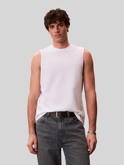 Calvin Klein Jeans Top o kroju relaxed fit z czystej bawełny Biały 4