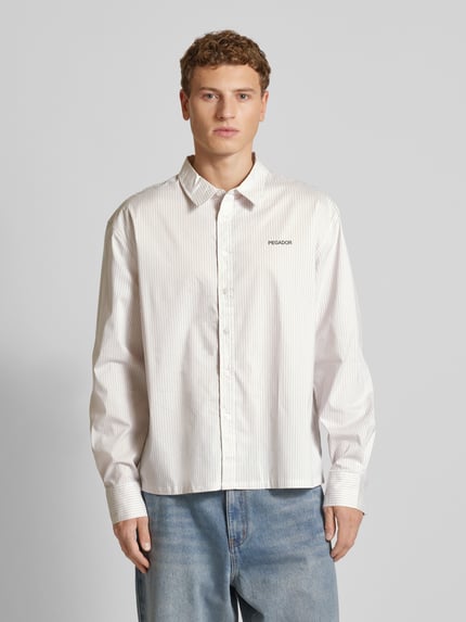 PEGADOR Oversized Freizeithemd mit Label-Print Modell 'MARO' Offwhite 4