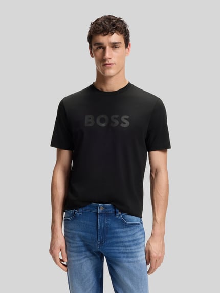 BOSS Orange Regular Fit T-Shirt aus reiner Baumwolle Modell 'TE_LOGO' Black 4