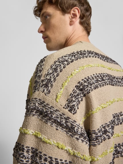 Jake*s Studio Men Strickjacke mit V-Ausschnitt Beige 3