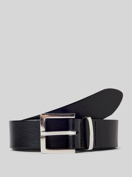 Vanzetti Leren riem in effen design Zwart - 1