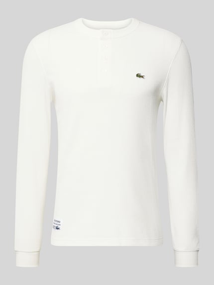 Produktfoto, Regular Fit Langarmshirt aus Baumwoll-Mix Modell 'SERAFINO' von Lacoste, Optik: Unifarben, Logo-Stitching, Label Patch, Rundhals, Ärmelabschluss gerippt, Materialverarbeitung: Ripp