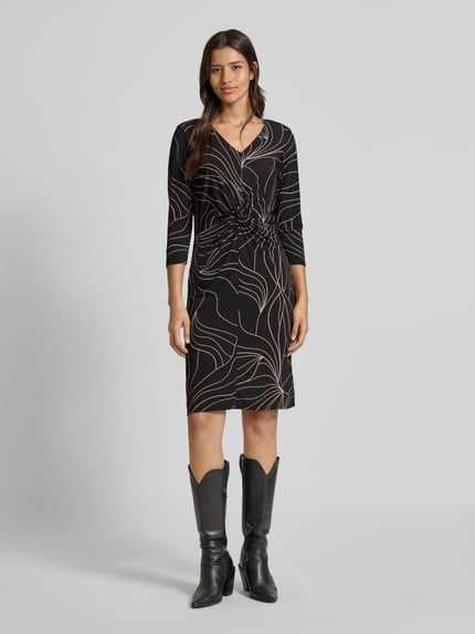 ZABAIONE Knielanges Kleid mit V-Ausschnitt Modell 'Ve44ra' Black 4