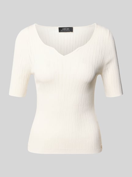 Strickshirt aus Viskose-Mix mit Strukturmuster Shop The Look MANNEQUINE