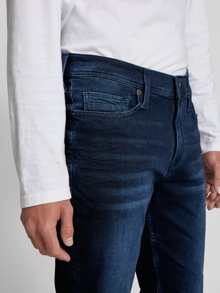 Mustang slim fit jeans met label-patch model 'Vegas' Marineblauw - 3