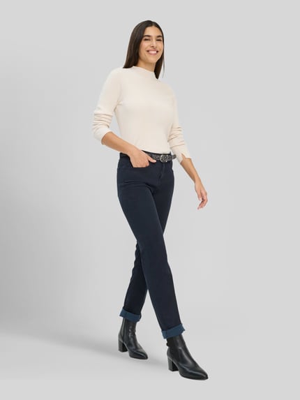 Brax Regular fit recht broek van mix van katoen en lyocell met mix van modal, katoen en elastaan model 'MARY' Marineblauw - 1