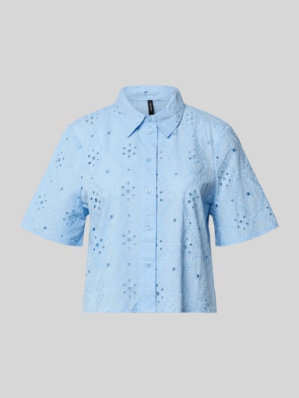 VERO MODA relaxed fit overhemdblouse van puur katoen model 'ELIZA' Lichtblauw - 2